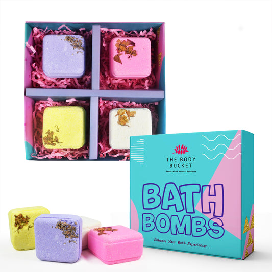 Square bath bombs made with musk, Rose, Lavender and Jasmine fragrance and flower buds & petals(60 gm each)