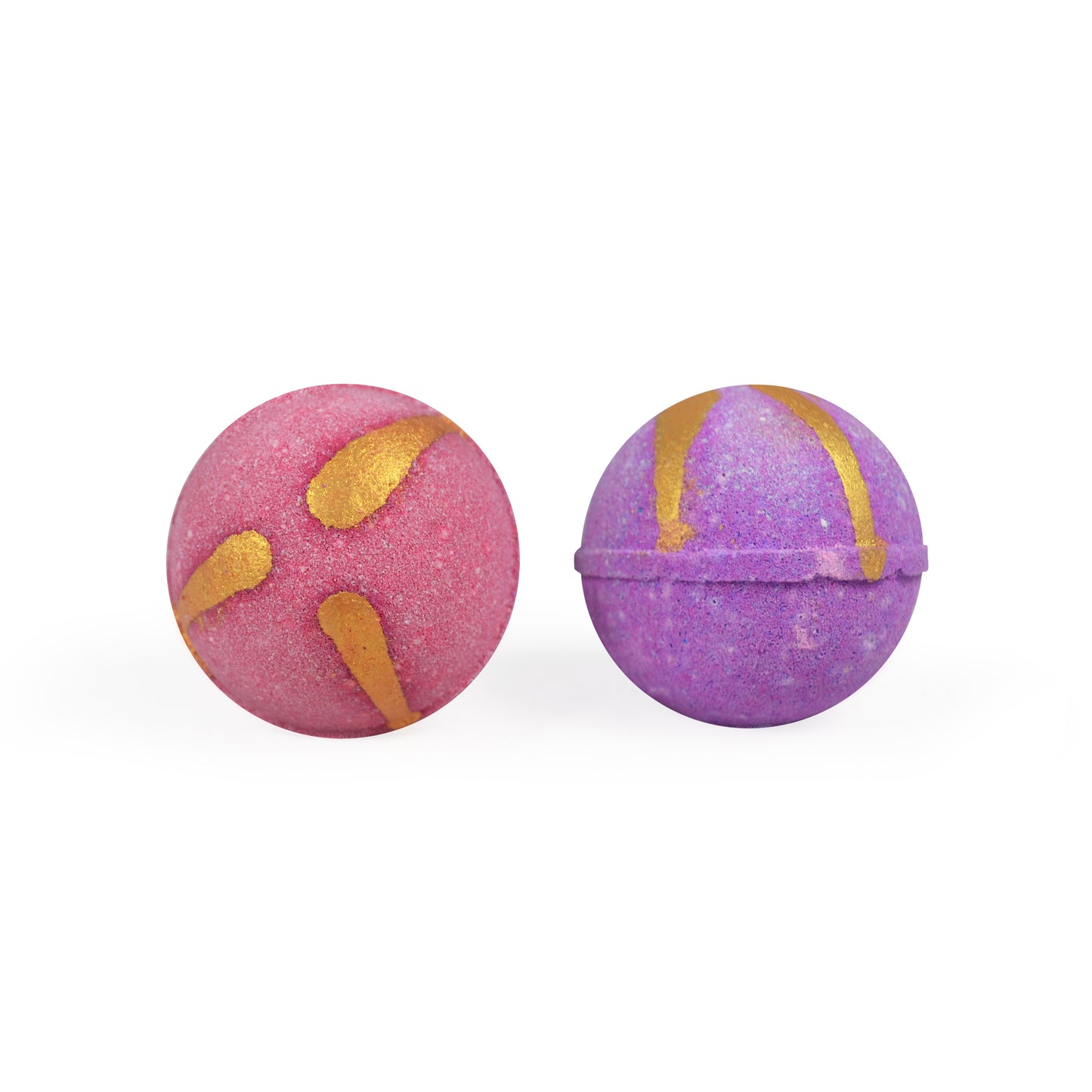 Round floral pastel bath bombs with Lilac, Musk, cherry blossom and red rose fragrances (65 gram each)