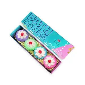 Mini Donut Cherry Blossom Bath Bombs - 45 Gram Each (Pack of 4)