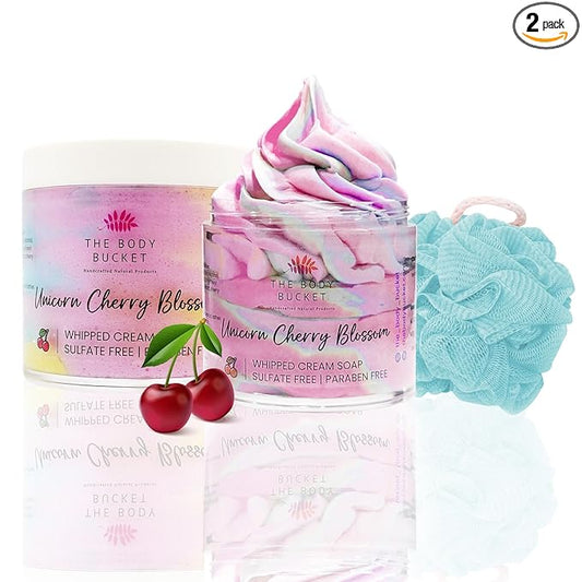 Unicorn Cherry Blossom Whipped Cream Soap – 100 gm, Pack of 2