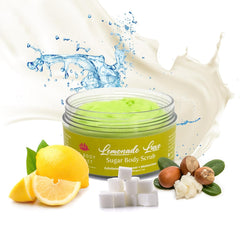 The Body Bucket Sugar Body Scrub 3-in-1 Exfoliator, Cleanser, Moisturizer | Sulfate & Paraben Free(Lemonade)