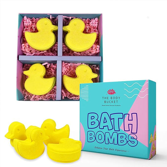 Yellow Duck Bath Bomb| Organic Handcrafted Yalng Yalng Fragrance Bath Bomb - 65 Grams Each (Pack of 4)