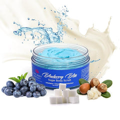 he Body Bucket Sugar Body Scrub  3-in-1 Exfoliator, Cleanser, Moisturizer | Sulfate & Paraben Free(Blueberry)