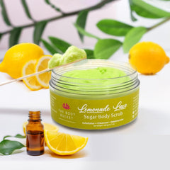 The Body Bucket Sugar Body Scrub 3-in-1 Exfoliator, Cleanser, Moisturizer | Sulfate & Paraben Free(Lemonade)