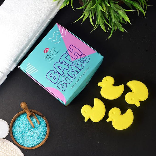 Yellow Duck Bath Bomb| Organic Handcrafted Yalng Yalng Fragrance Bath Bomb - 65 Grams Each (Pack of 4)