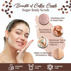 The Body Bucket Sugar Body Scrub  3-in-1 Exfoliator, Cleanser, Moisturizer | Sulfate & Paraben Free(Coffee)