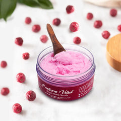 The Body Bucket Sugar Body Scrub 3-in-1 Exfoliator, Cleanser, Moisturizer | Sulfate & Paraben Free(Craneberry)