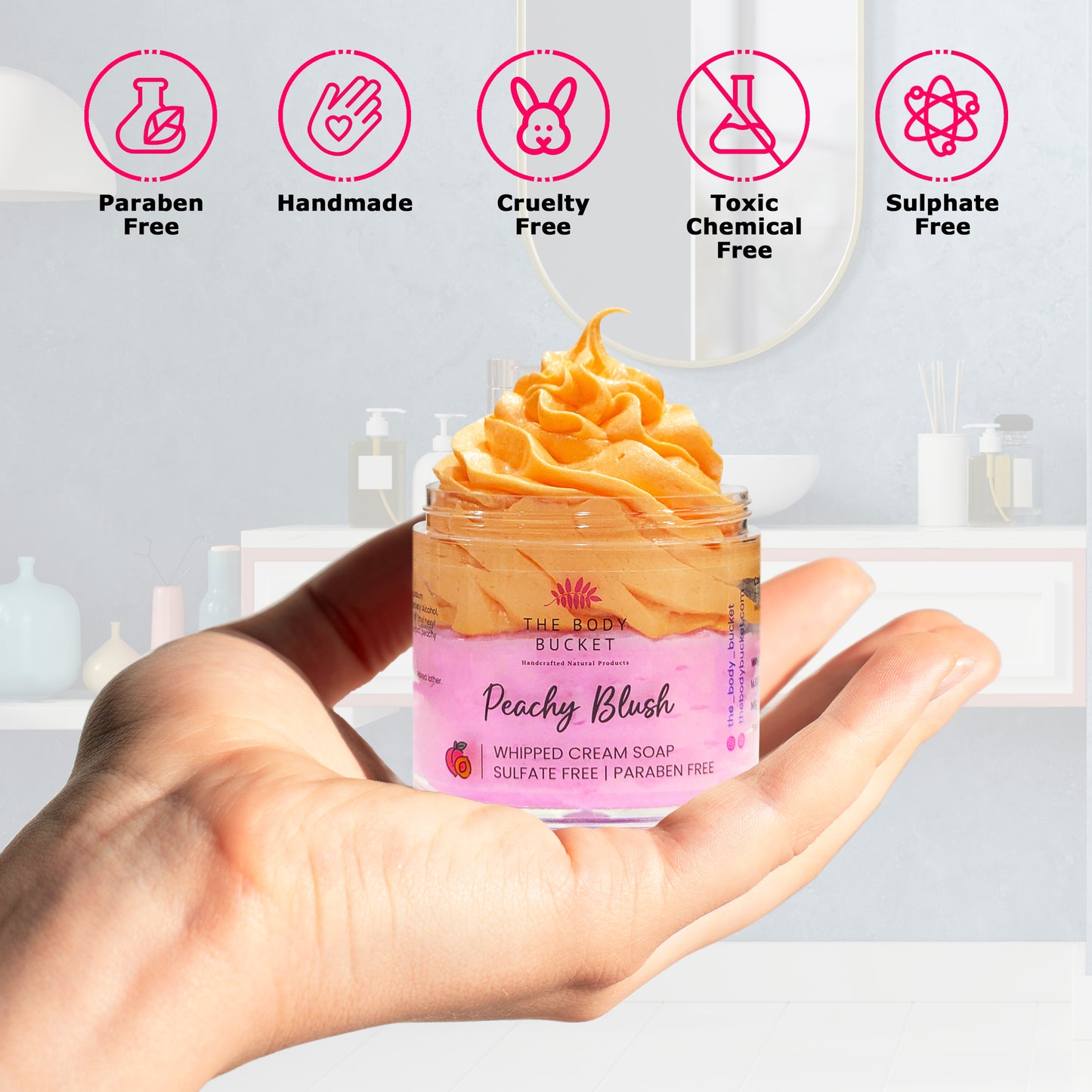 Peachy Blush Whipped Cream Soap – 100 gm