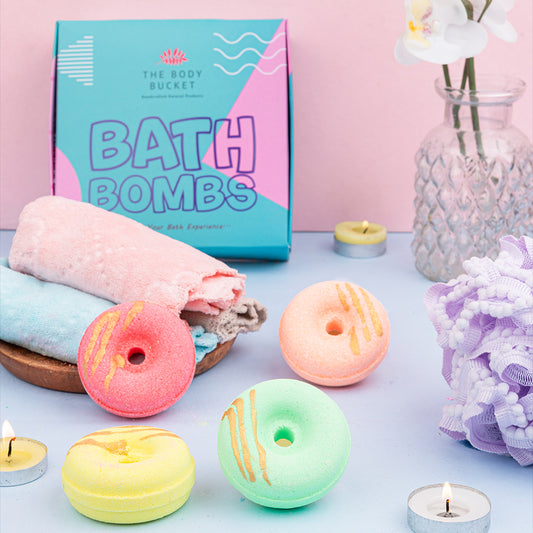 Donuts bath bombs with Lemon, orange, citronella and raspberry citrus fragrances(65 gram each)