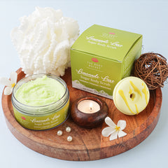 The Body Bucket Sugar Body Scrub 3-in-1 Exfoliator, Cleanser, Moisturizer | Sulfate & Paraben Free(Lemonade)