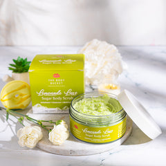 The Body Bucket Sugar Body Scrub 3-in-1 Exfoliator, Cleanser, Moisturizer | Sulfate & Paraben Free(Lemonade)