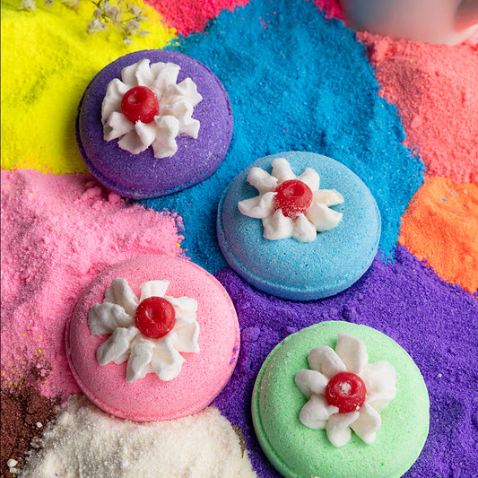 Mini Donut Cherry Blossom Bath Bombs - 45 Gram Each (Pack of 4)