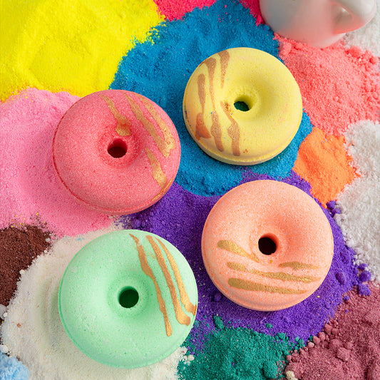 Donuts bath bombs with Lemon, orange, citronella and raspberry citrus fragrances(65 gram each)