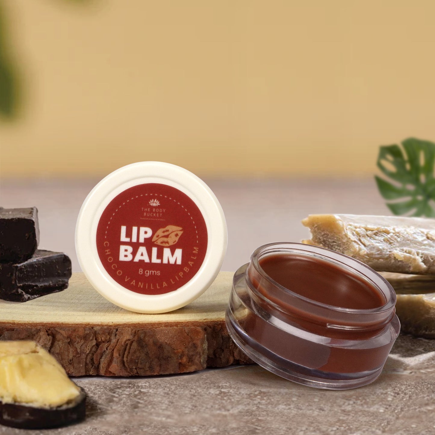 Choco Vanilla Lip Balm-8 gms| Made with Shea Butter, Almond Oil, Carrot Seed Oil, Vitamin E & Lip safe Pigment