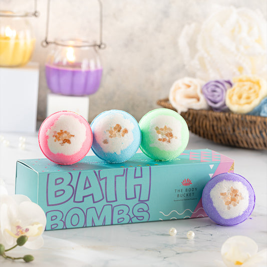 Round blue ocean, Rose, Lavender and citronella bath bombs with pink salt(65 gm)